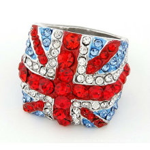 Schlussverkauf! Tresor Paris UK Flagge Ringe Shamballa Kristall Ringe FR01